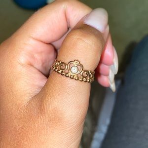 Rose gold princess pandora ring